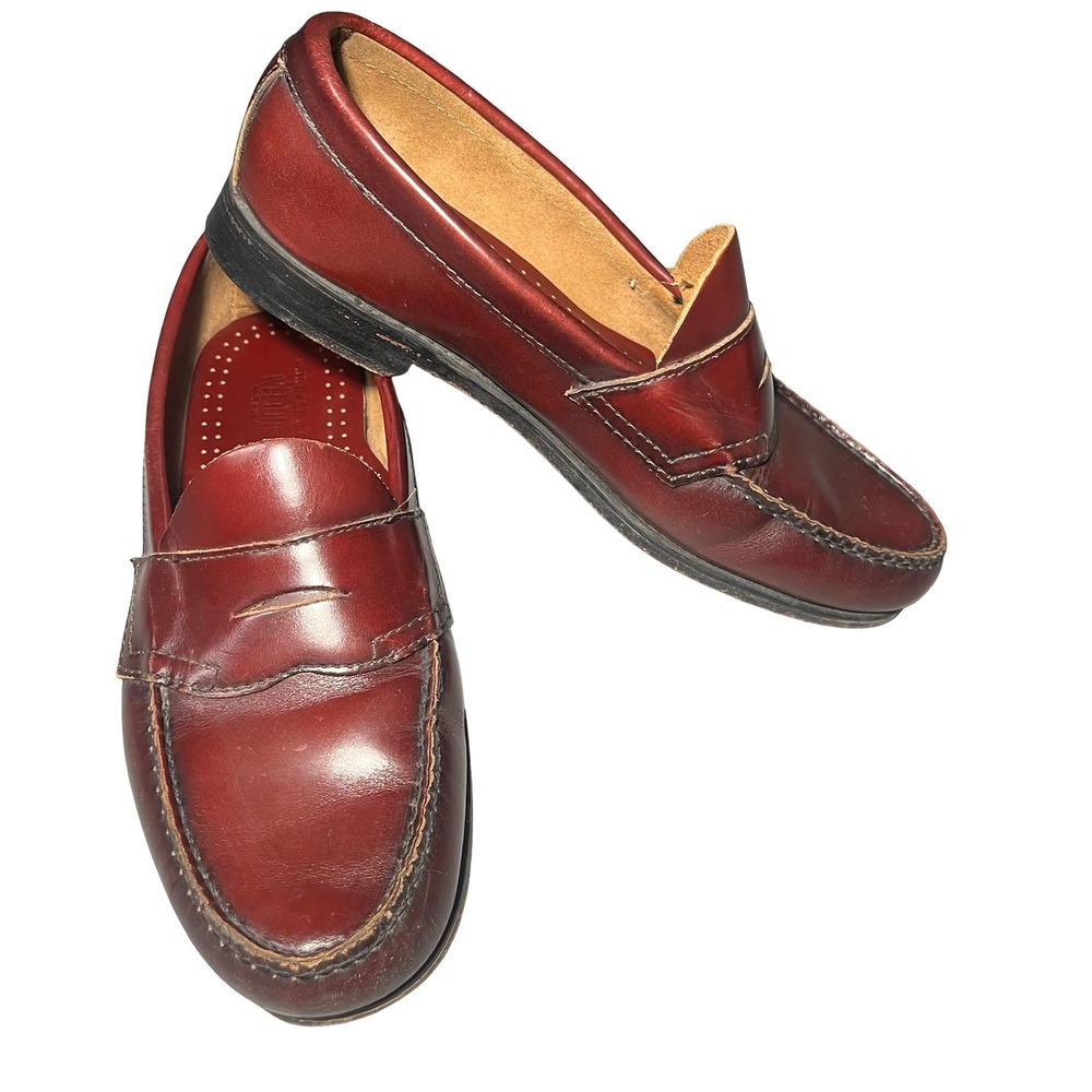 GH Bass Weejuns Penny Loafers Mens 8.5 Burgundy Leather USA Slip On Shoes